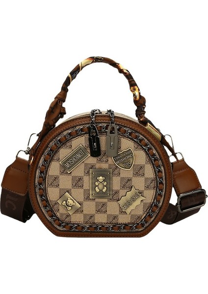 Tek Omuz Crossbody Çanta ile Yüksek Moda Vintage Baskı Bez Çanta (Yurt Dışından)