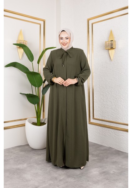 Salaş Kesim Aerobin Kumaş Ferace / Haki - F137 modelleri