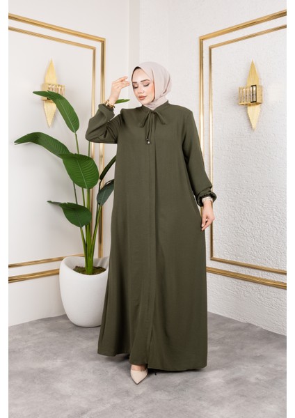 Salaş Kesim Aerobin Kumaş Ferace / Haki - F137 fırsatları