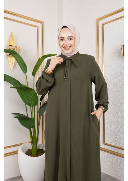 Salaş Kesim Aerobin Kumaş Ferace / Haki - F137 indirimleri