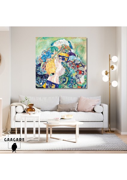 Kare Kanvas Tablo Ünlü Eserler Gustav Klimt Baby Cradle
