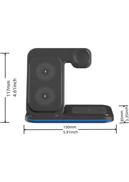 Hızlı Şarj 3in 1 Mag Safe Tutucu Kompakt Stand Telefon Saat Kulaklık Aynı Anda Hızlı Şarj fiyatları