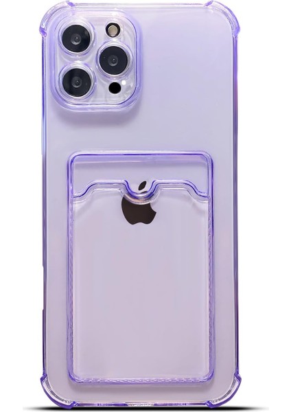 iPhone 16 Pro Max Uyumlu Kamera Korumalı Kartlıklı Köşeleri Airbag Tasarımlı Darbe Önleyici Şeffaf Silikon Kılıf