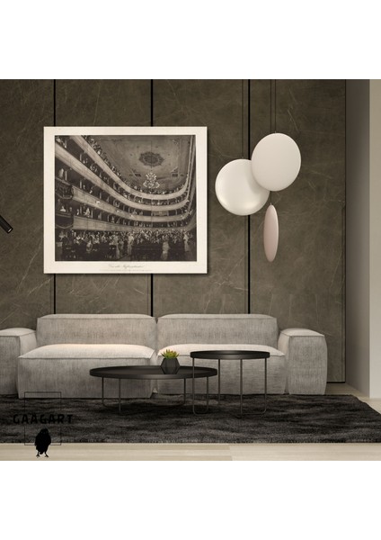 Kare Kanvas Tablo Ünlü Eserler Gustav Klimt Eski Burg Tiyatrosu'nun Oditoryumu