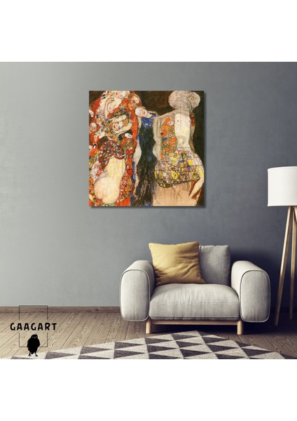 Kare Kanvas Tablo Ünlü Eserler Gustav Klimt The Bride 1918