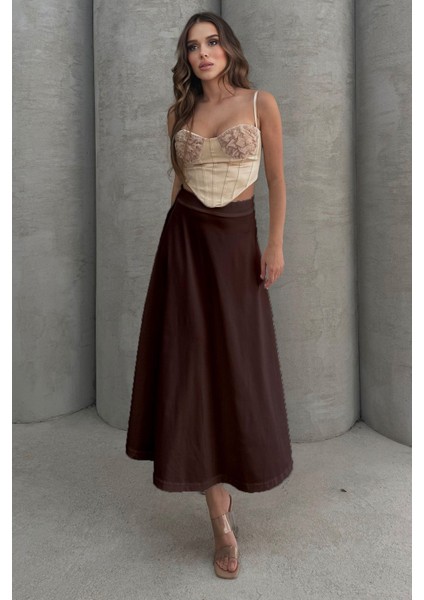 Puf Scuba Kloş Lastikli Uzun Etek