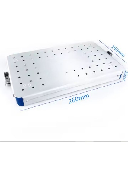 Sterilizasyon Konteyner Alüminyum Gri 26X16X3CM Kilitli Cerrahi Aletler Taşıma Kutusu Eğitim Materyali