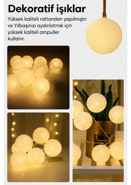 10 Adet Pilli Dekor Aydınlatma Gece Lambası Gün Işığı Sarkıtma Süs Dekoratif