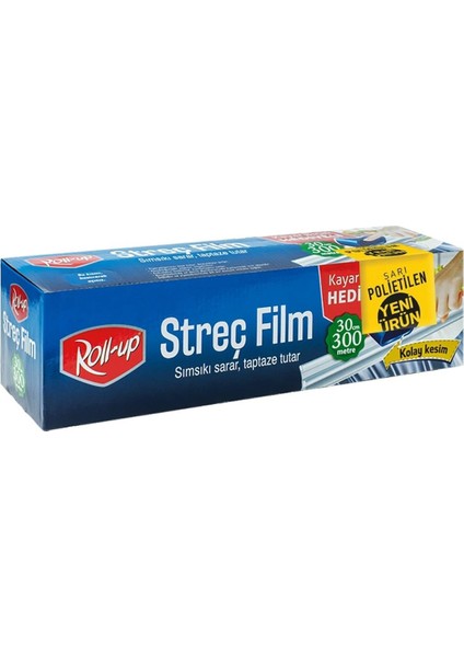 Roll- Up Sarı Pe Streç Film 30 cm x 300M 8mic