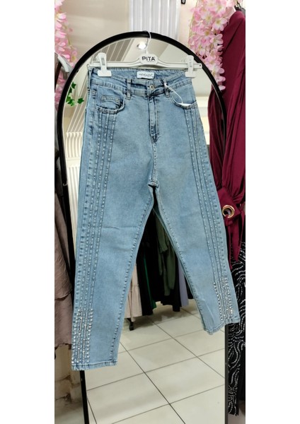 Kadın Taş Detaylı Kot Pantolon modelleri