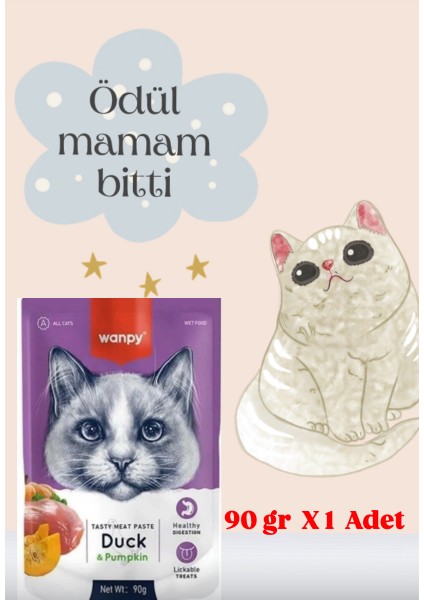 Ördekli & Balkabaklı Kedi Ödül Maması 90GR x 1 Adet SK:10.2026