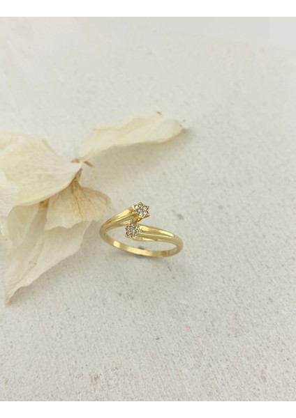 14 Ayar Altın Taşlı Kuyruk Yıldızı Yüzük