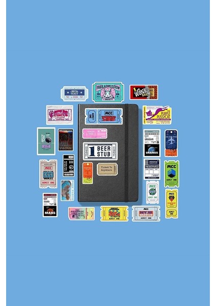 Ticket Bilet Sticker Paketi /bullet Journal Defter Çıkartma Ajanda Laptop Etiket