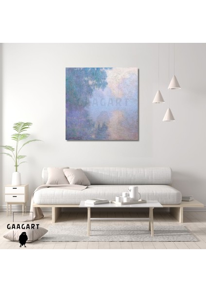 Kare Kanvas Tablo Ünlü Eserler Claude Monet Morning On The Seine