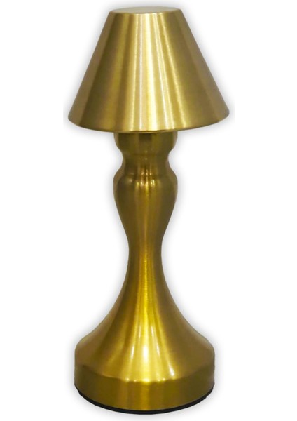 Şarjlı Dokunmatik Ayarlanabilir Işıklı 3 Modlu Dekoratif Gold Retro Sehpa Konsol Yemek Masa Lambası