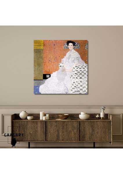 Kare Kanvas Tablo Ünlü Eserler Gustav Klimt Fritza Riedler Portresi