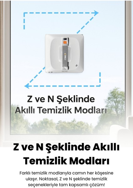 WA9 Pro Çift Yönlü Su Püskürtmeli Cam Temizleme Robotu (Kumandalı)