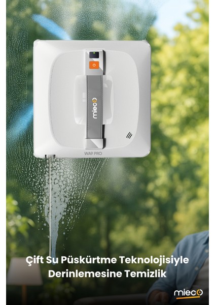 WA9 Pro Çift Yönlü Su Püskürtmeli Cam Temizleme Robotu (Kumandalı)