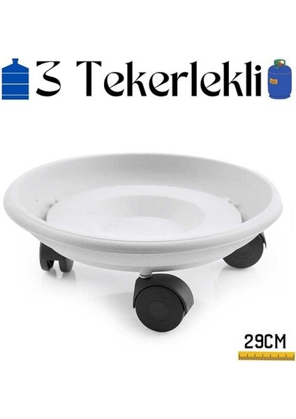 Turk Tekerlekli Damacana ve Tüp Altlığı Beyaz - MCT8807-8975