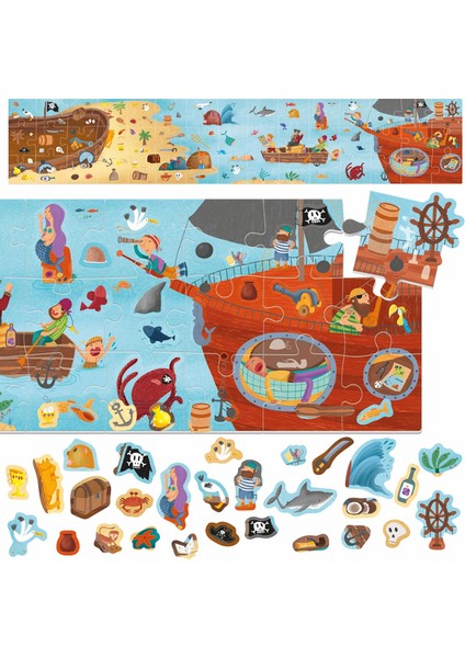 Puzzle + Stıckers The Pırates (+3 Yaş)
