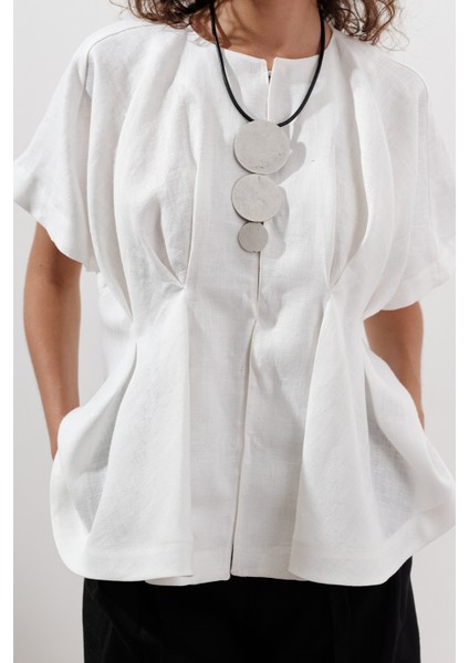 Keten Pile Detaylı Yelek Ekru fiyatları