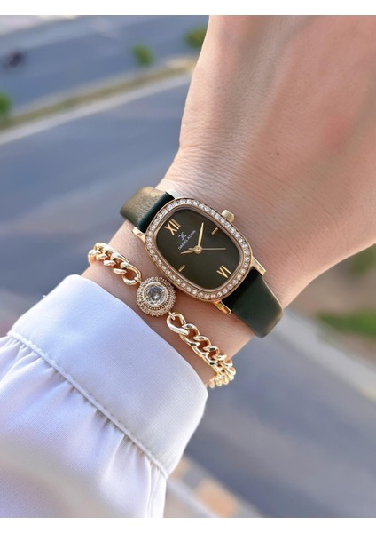 Deri Kordon 30 mt Suya Dayanıklı 2 Yıl Garantili Kadın Kol Saati+Bileklik BFG13943.4 fiyatları