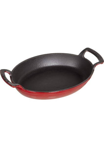 Metal Oval Kuplu Döküm Tava 23X17, Kırmızı