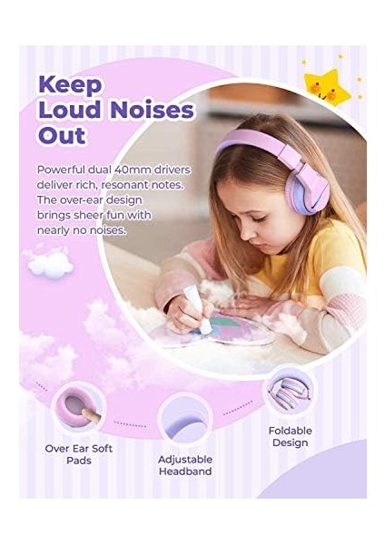 LED Işıklı Güvenli Ses Sınırlı 85 Saat Oynatma Süreli Bluetooth Çocuk Kulaklığı Renkli modelleri