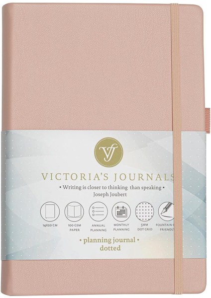 Kapak Planlayıcı Noktalı Defter, 14X20 cm -Pembe