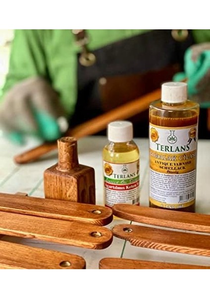 Doğal Ahşap Cilası Gomalak 1000 ml Shellac + Sürme Topu