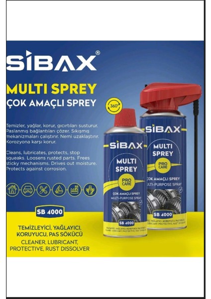 SB4000 Multi Sprey 400 ml – Pas Sökücü, Yağlayıcı, Koruyucu modelleri