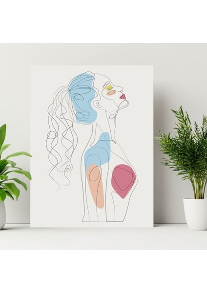 Line Art Modern Tasarımlı 30X40 Kanvas Tablo - Dekoratif Duvar Tablosu