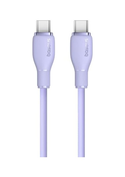 Pudding Hızlı Şarj Özellikli Type-C To Type-C Kablo 100W, 1.2 Metre, Mor