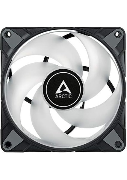 P12 Pwm Pst A-Rgb 0db - 120 mm Pwm Kasa Fanı, Statik Basınç Için Optimize Edilmiştir, Kasa Fanı, Yarı Pasif: 0-2000 Devir/dakika, 5V 3 Pin Argb-Led, Tek Fan - Siyah