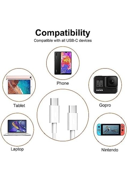 Pd Kablo 30 cm Şarj ve Data Kablosu 20W 3.1 Amper Hızlı Şarj Kablosu USB C Android Auto