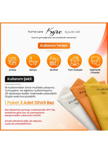 Çok Amaçlı Sihirli Bez 3 Adet | Mikrofiber Kumaş | Üstün Parlaklık & Temizlik