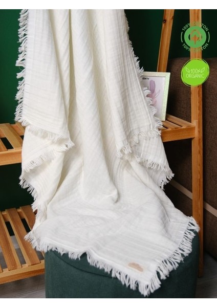 Pamuk 4 Katlı Müslin Bebek Battaniyesi – 120X120 Cm, Nefes Alabilen, Organik Kumaş