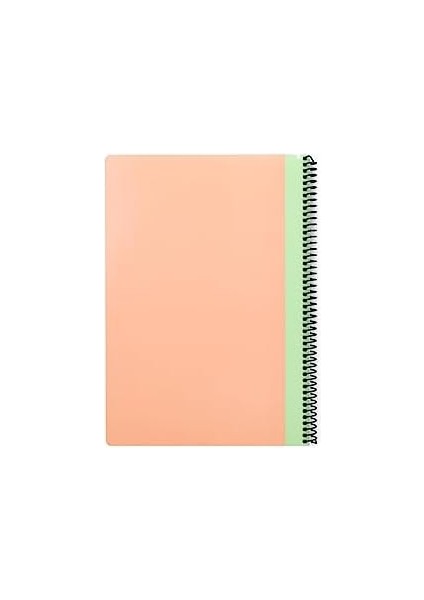 Pruva Pastel Serisi, A4 100 Yaprak Çizgili Karton Kapaklı Pet Spiralli Defter, Pembe