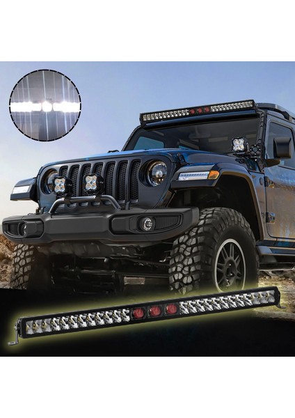 105 cm Off Road LED Bar Kırmızı Pozisyon Lambalı Tampon Tepe Panjur Içi Kaput Çalışma - Premıum Ürün