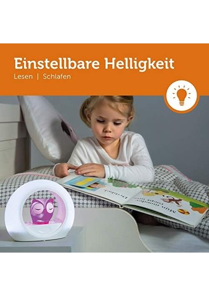 Kids Lou Ağlama Sensörlü Baykuş Gece Lambası, Pembe