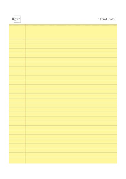Boyut (216 x 297MM), Sarı Renkli Legal Pad, Notluk, Notepad, Defter, 50 Yaprak, Geniş Satır Aralığı, Okul, Iş ve Ofis Için, Türk Malı