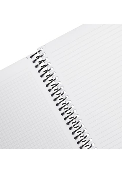 Infinity Pastel Serisi, A4, 5 Konulu (4 Kareli, 1 Çizgili) 150 Yaprak Pp Kapaklı Spiralli Defter, Mavi
