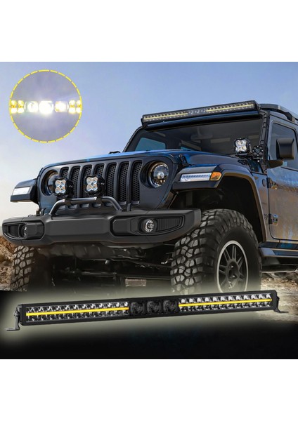 105 cm Off Road LED Bar Pozisyon Lambalı Tampon Tepe Panjur Içi Kaput Çalışma Lambası - Premıum Ürün