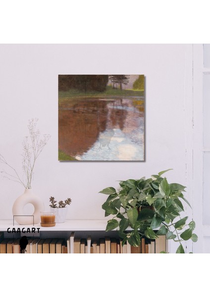 Kare Kanvas Tablo Ünlü Eserler Gustav Klimt-Tranquil Pond