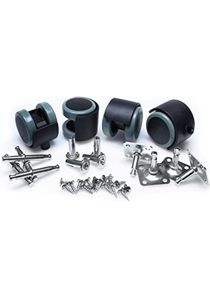 CB681 Zemin Koruma Kauçuk Direksiyon Tekerleği (4'lü Set) 50 mm Tekerlek Ön Yapı Veya Üst Plaka Için Montaj Seçenekleri