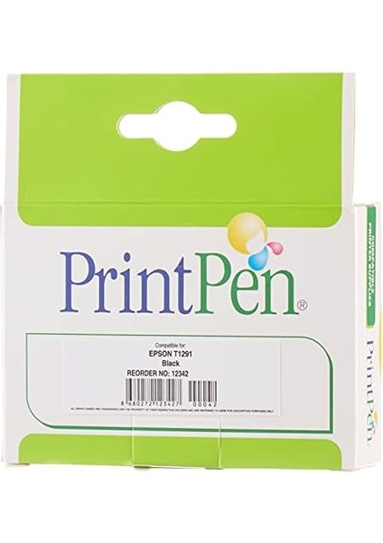 Epson T1291XL Siyah Yüksek Kapasite (18ML.) Muadil Mürekkep Kartuşu