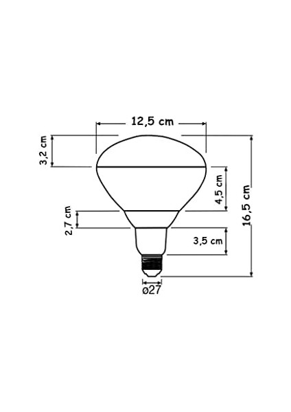 250W Infrared Şeffaf Ampul E27