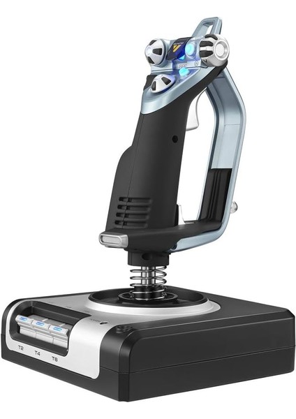 G Saitek X52 Uçuş Kontrol Sistemi, Uzay Simülasyonları Için Itme ve Stick Uçuş Simülasyon Kontrolörü, LCD Ekran, Işıklı Tuşlar, 2 x USB Bağlantısı, Pc - Siyah/gümüş