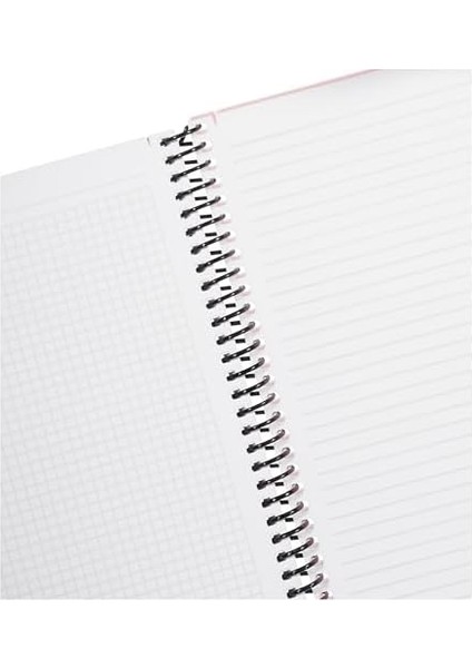 Infinity Primary Serisi, A4, 4 Konulu (3 Kareli, 1 Çizgili) 120 Yaprak Pp Kapaklı Spiralli Defter, Kırmızı