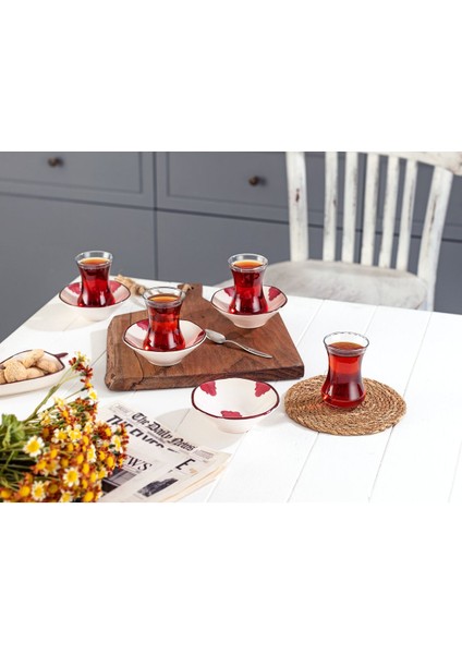 Vie Rouge Oiseau 8'li Çay Seti 108 ml